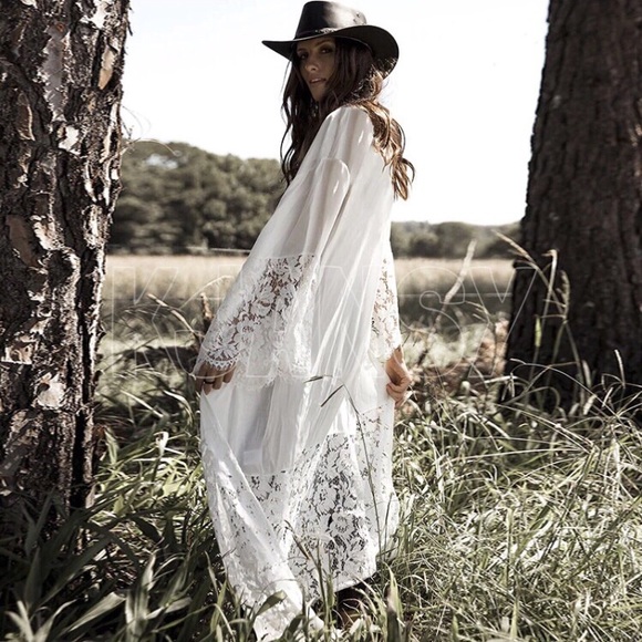 KJANSY Other - White Bohemian Duster Kimono